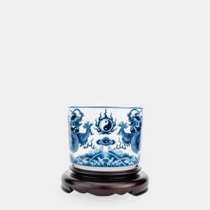 Bát hương vành song 22 Cán lăn Lam Huế Rồng Sen