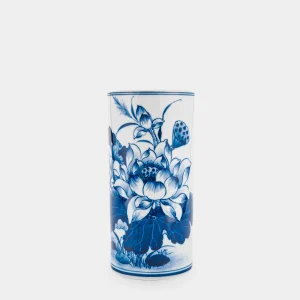 Ống hương trụ Lam Huế Sen Bạch Ngọc