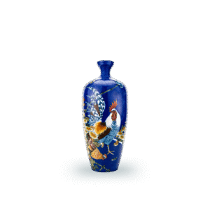 Bình cát tường Đa sắc nền men cobalt Kim Kê Phú Quý