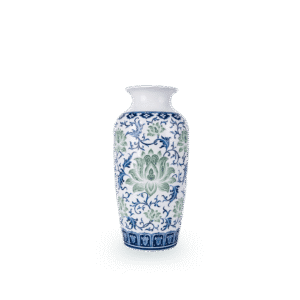 Bình hoa vuốt tay Lam Huế Hoa dây Sen ngọc