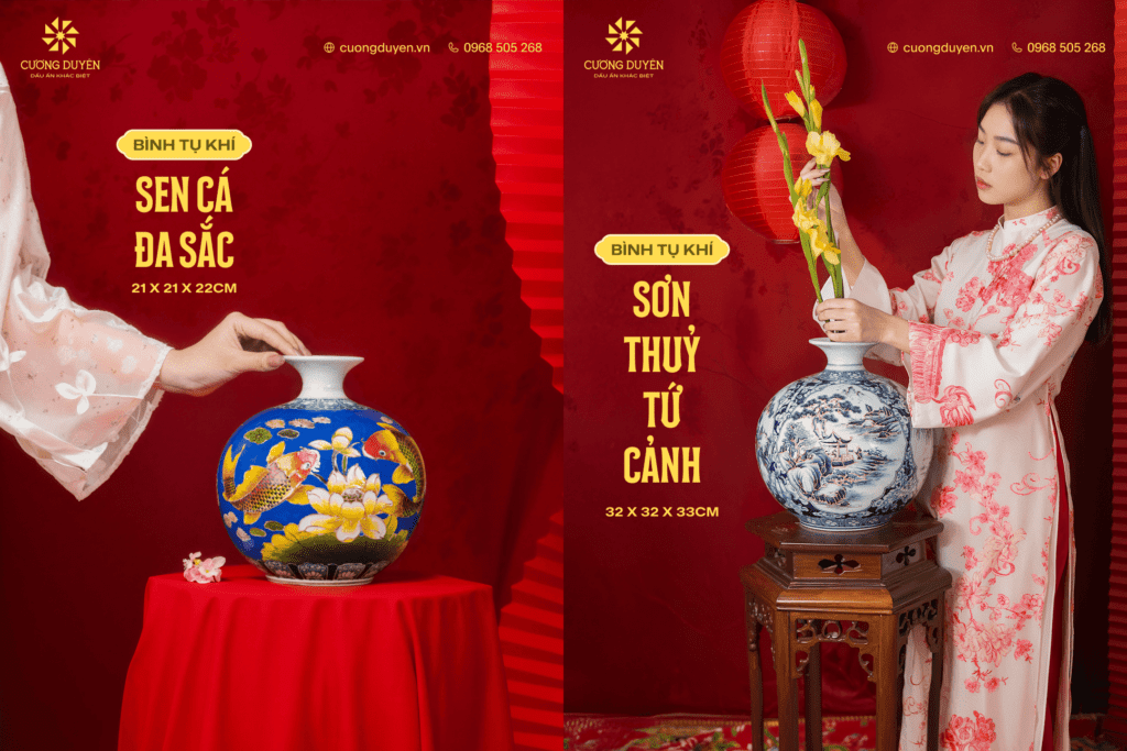 Một số sản phẩm bình hút lộc tại Gốm sứ Cương Duyên