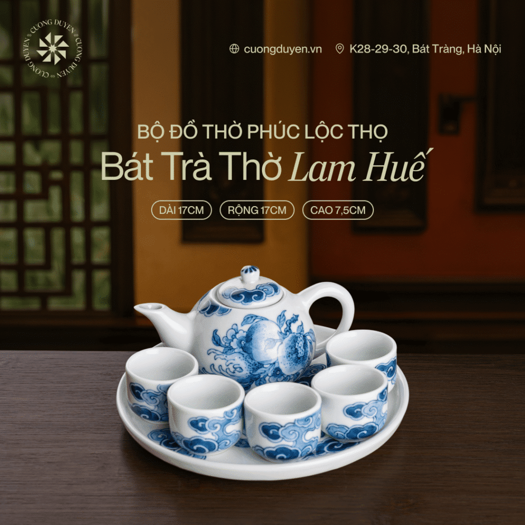 Bộ trà thờ - Bộ đồ thờ Phúc Lộc Thọ