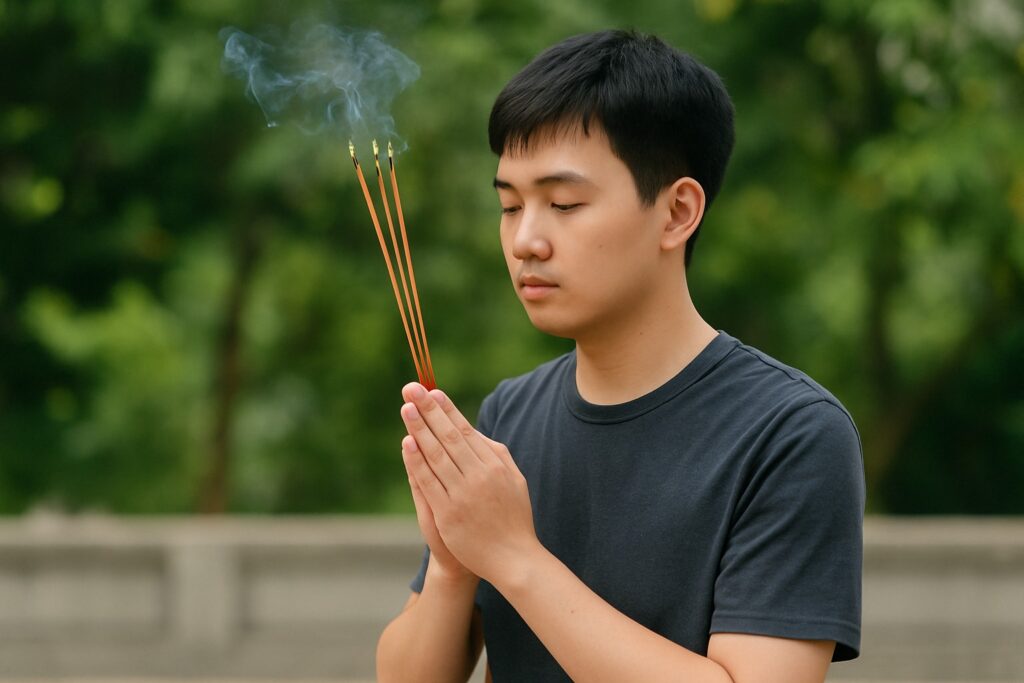 Thắp hương - Tam giới và tam bảo