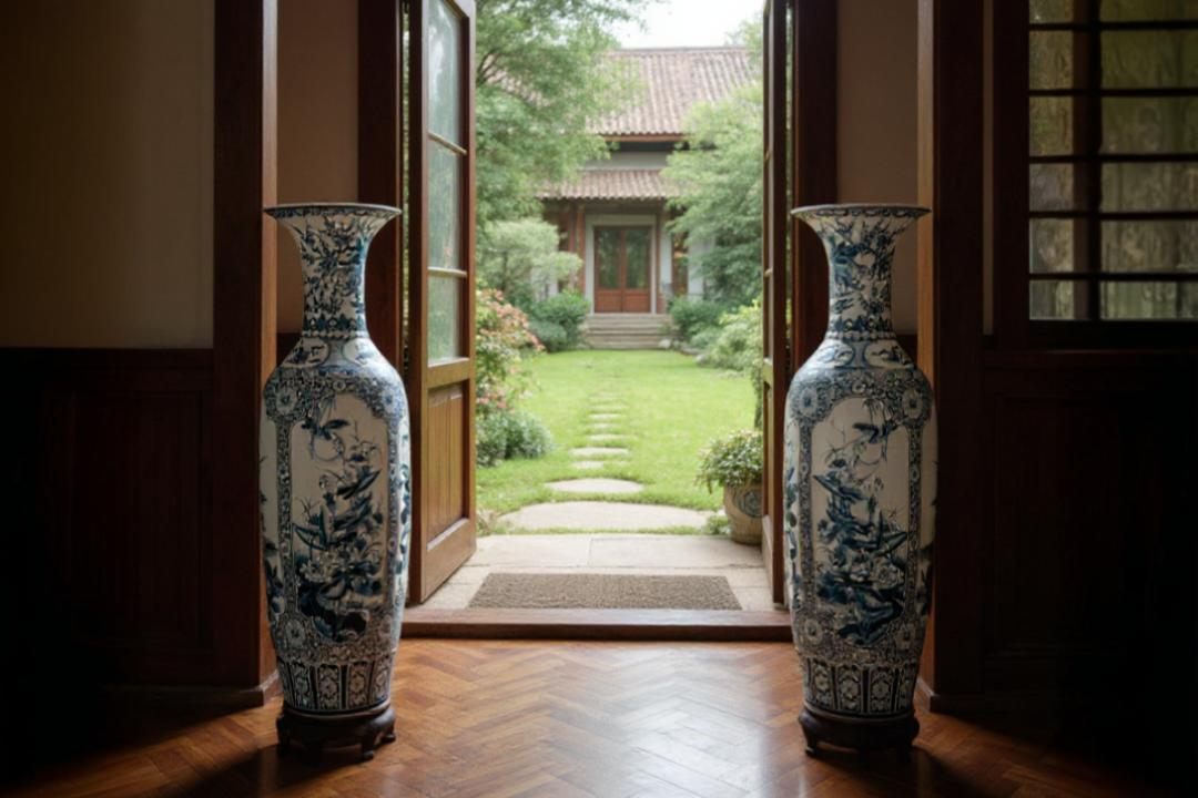 Lộc bình đặt ở lối vào