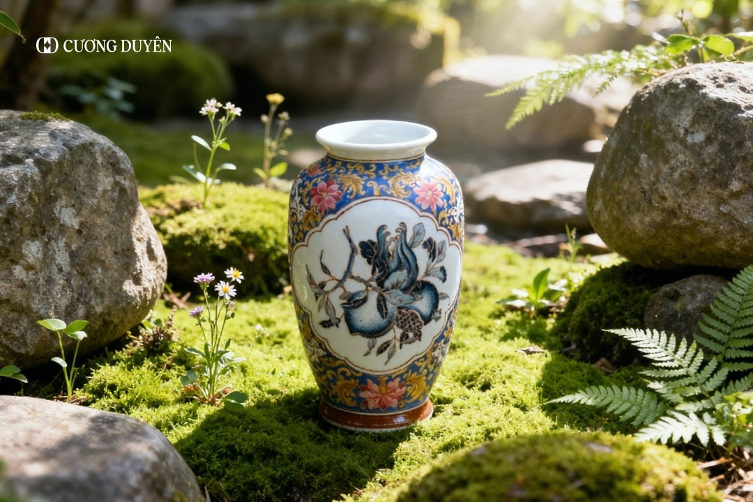 bình hoa gốm sứ tặng mẹ