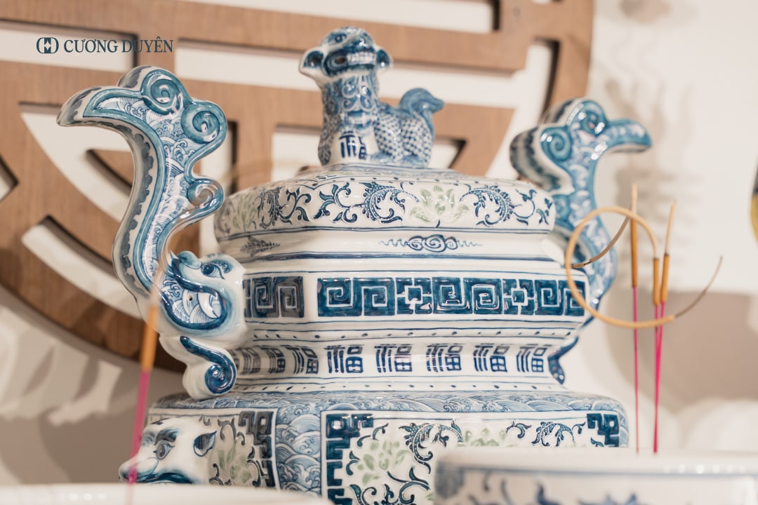 Bộ Đỉnh Hạc Gốm Sứ