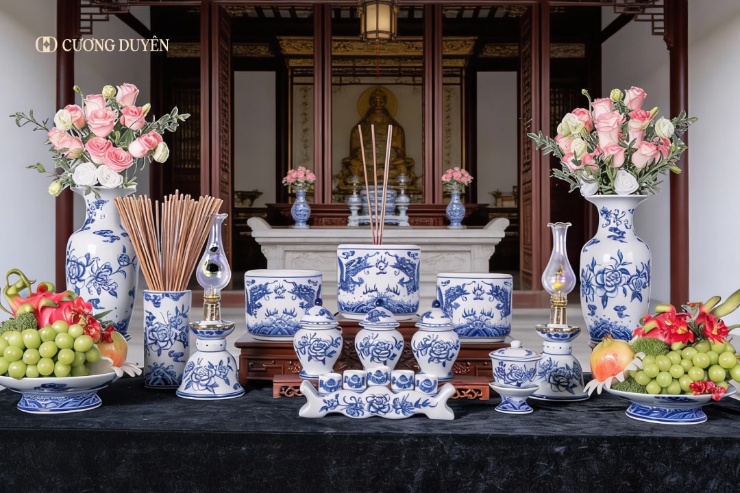 bộ đồ thờ trà long