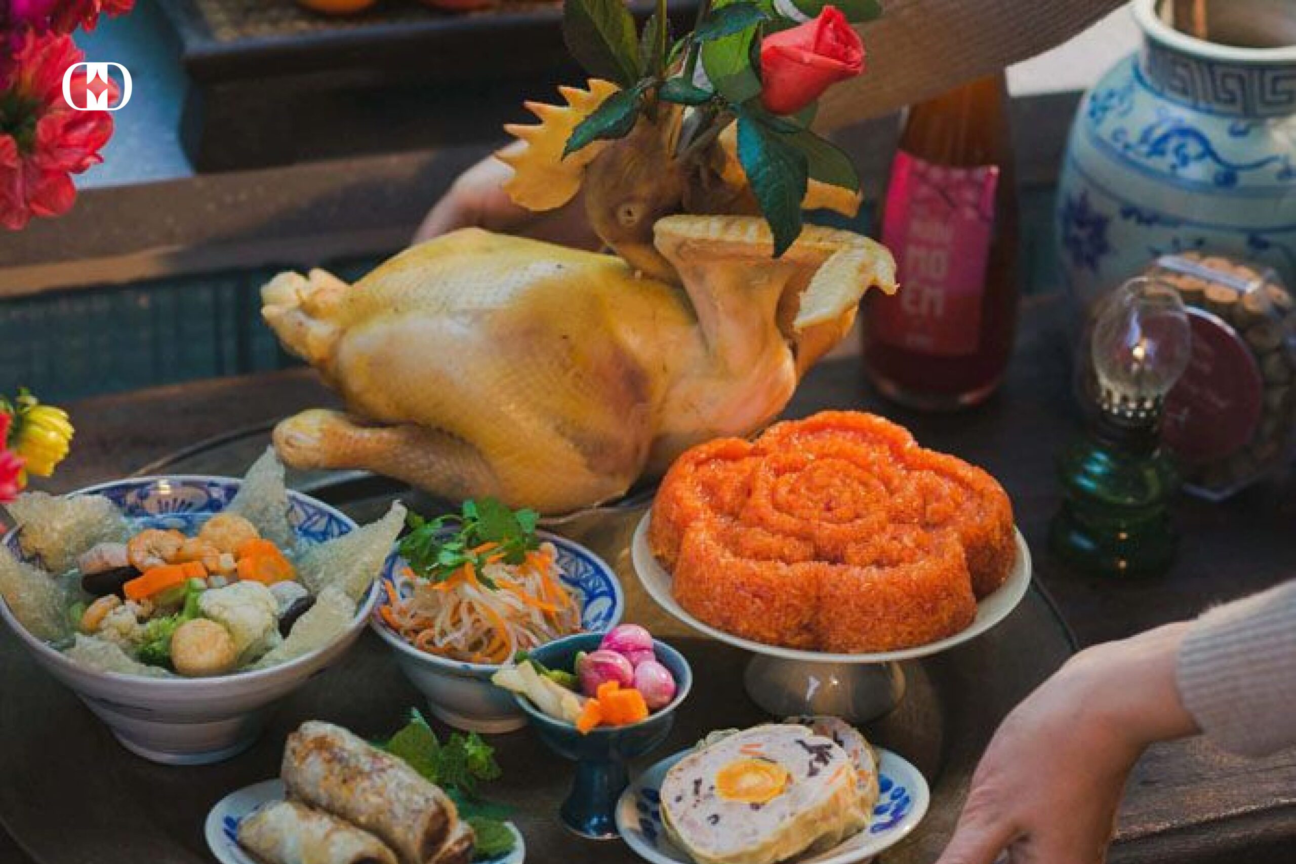 gà cúng giao thừa quay đầu ra hay vào