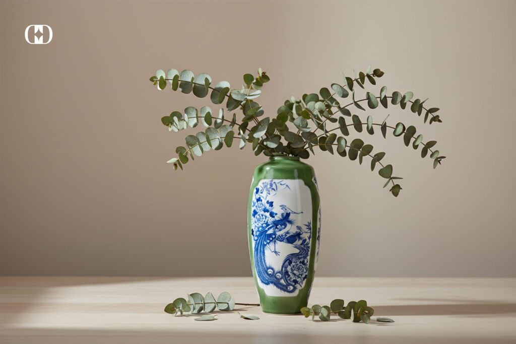 lá bạch đàn cắm hoa