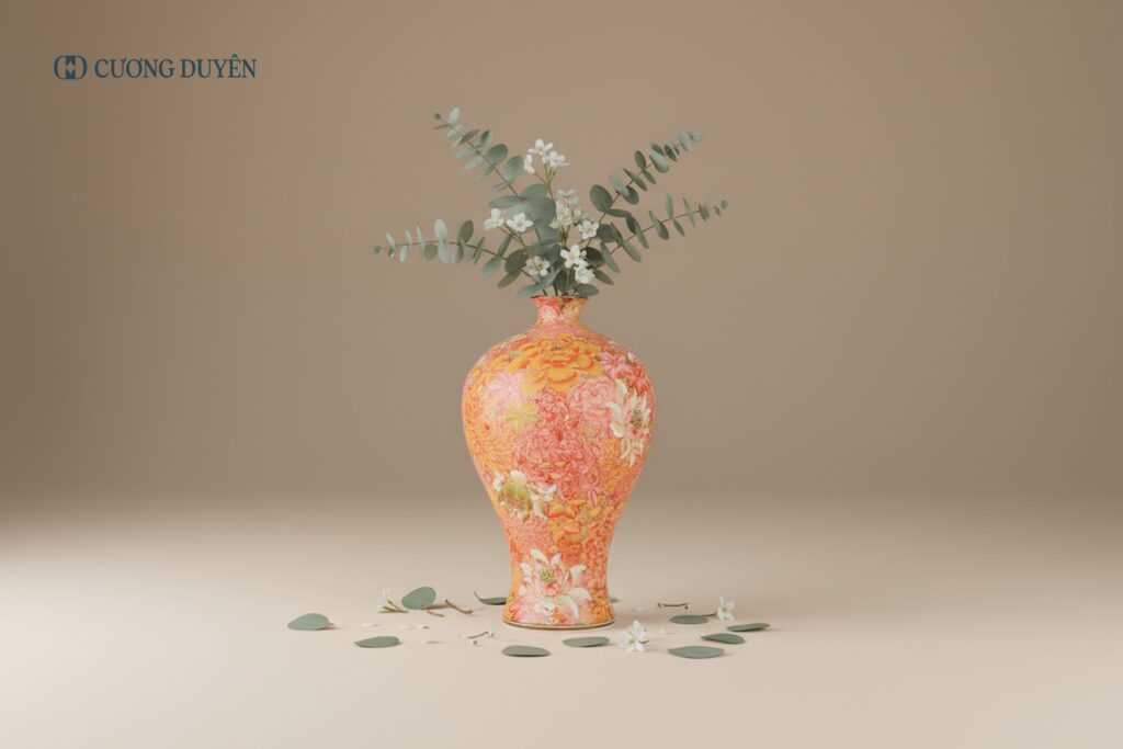 lá khuynh diệp cắm hoa