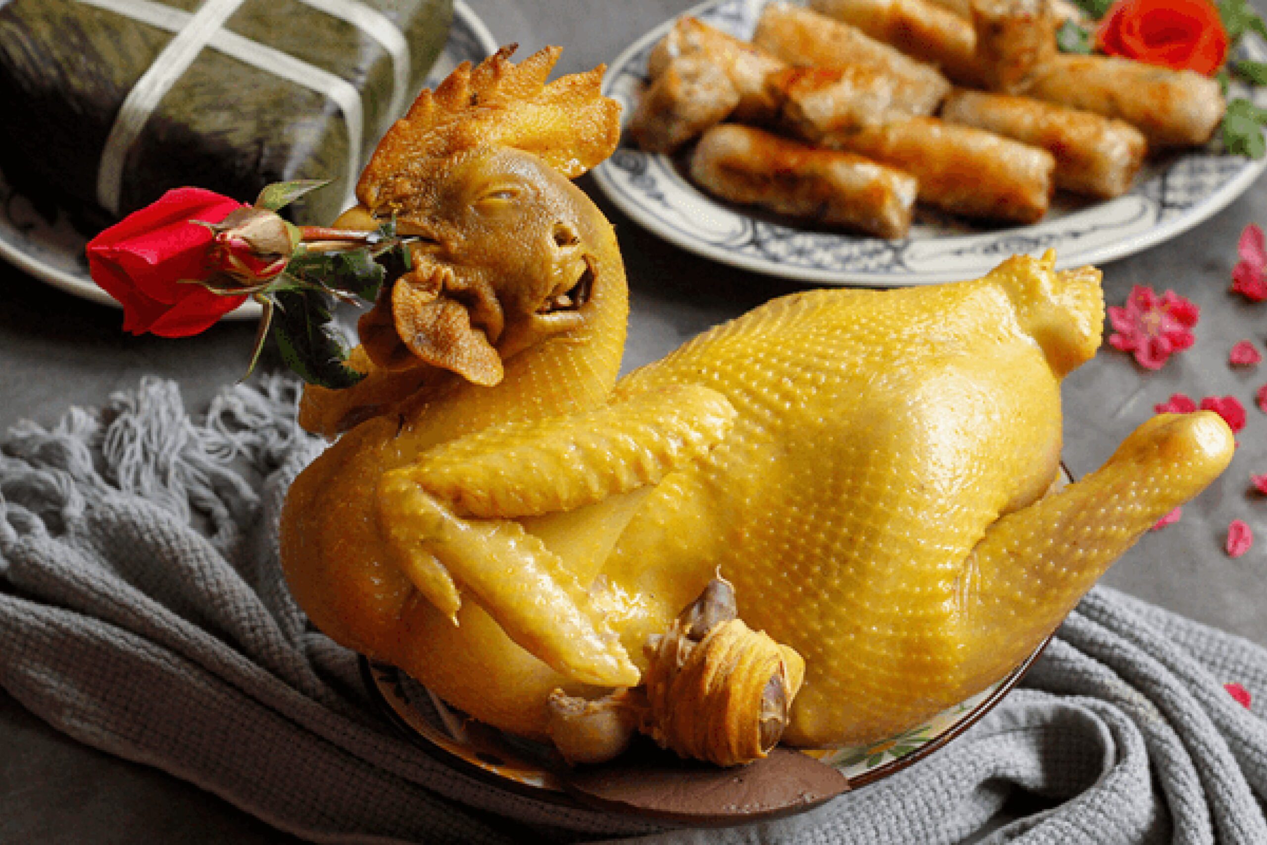 Gà luộc thắp hương