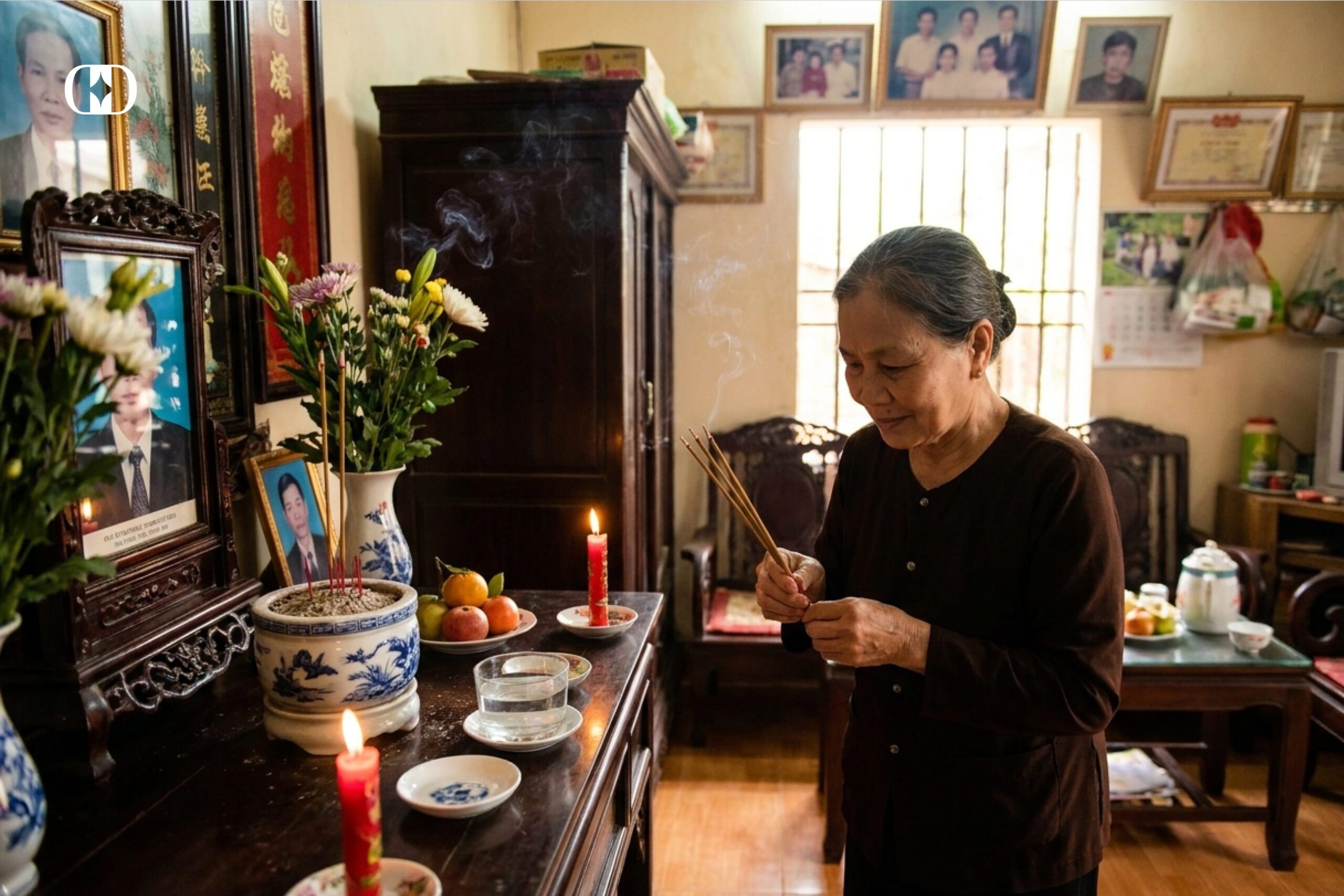 Thắp hương cầu an sau khi làm vỡ bát hương