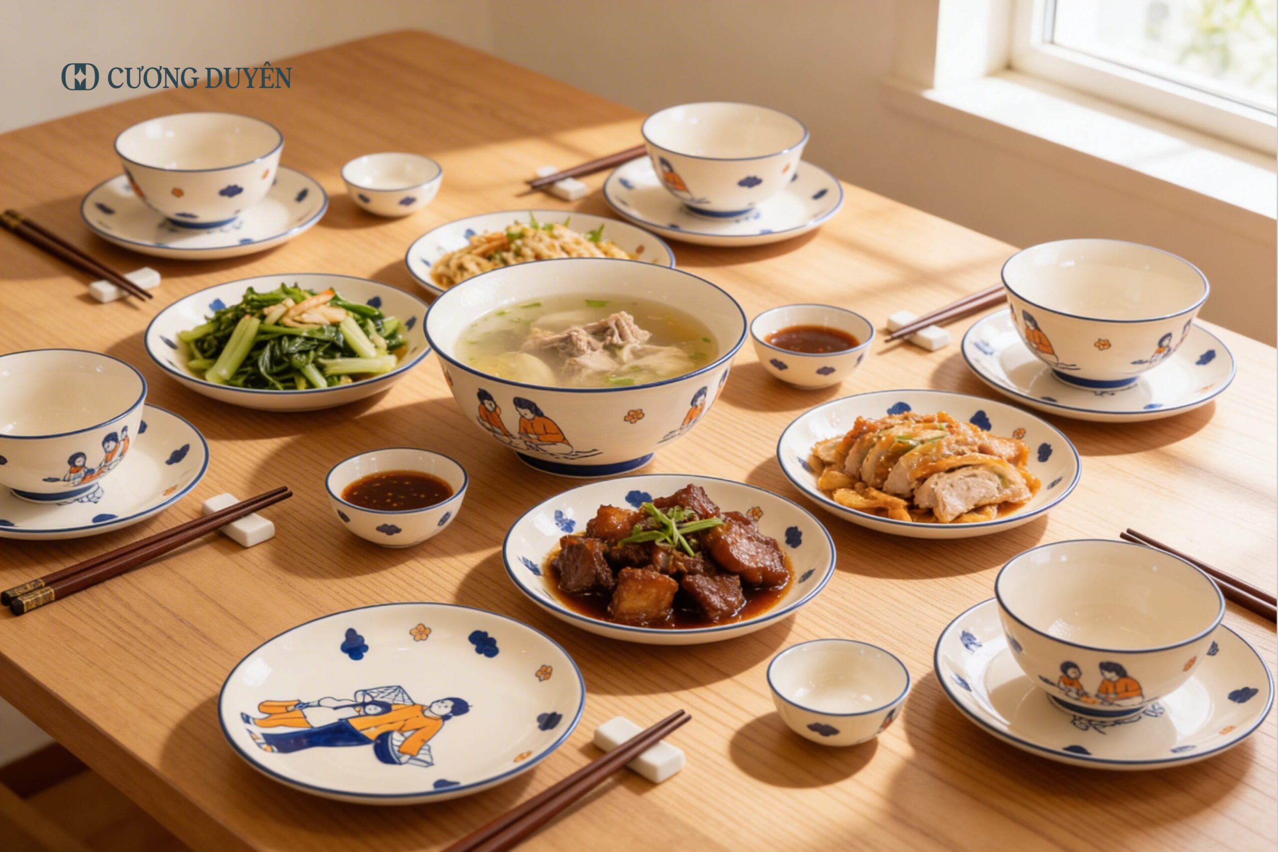Bộ bát đĩa gốm sứ 