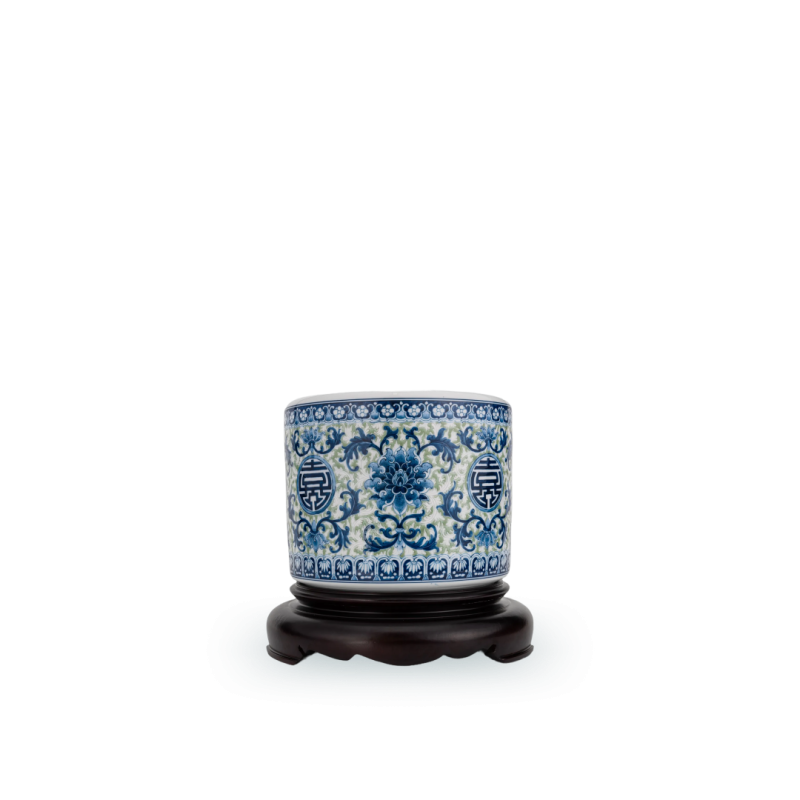 Bát hương 22 DGTH Ngọc Diệp Châu Hoa dây chữ thọ -1-1