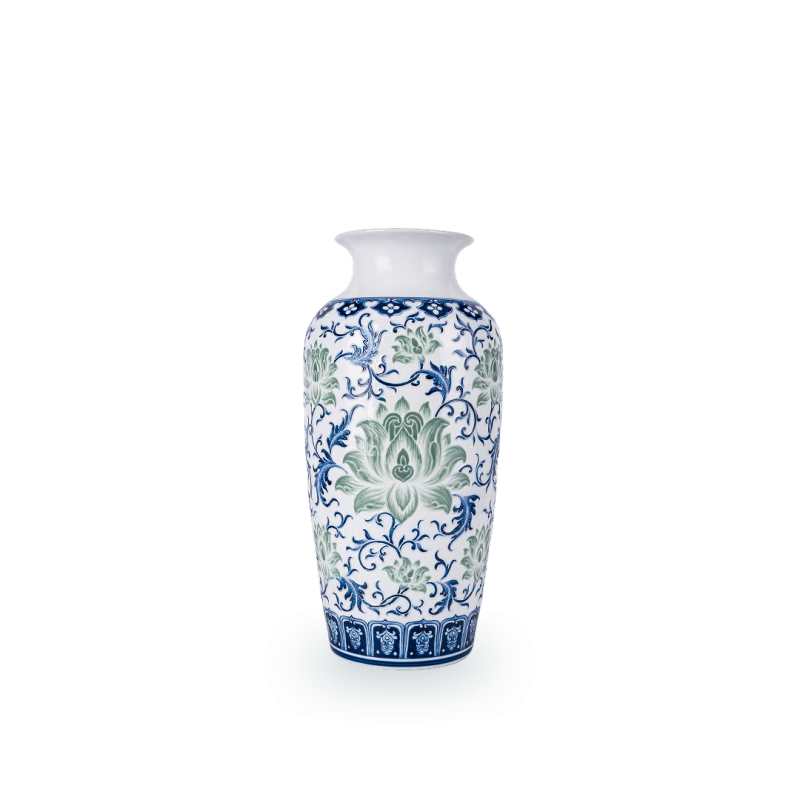 Bình hoa H40 vuốt tay Lam Huế Hoa dây Băng Thanh Ngọc Khiết - 1