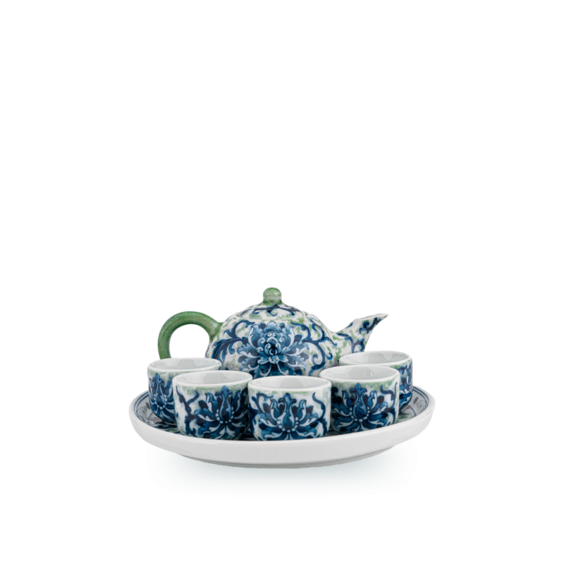 Bộ trà thờ DGTH Ngọc Diệp Châu Hoa dây -1
