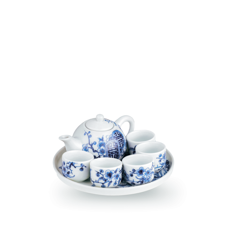 Bộ trà thờ Lam Huế Tứ Quý Trường Thọ - 1