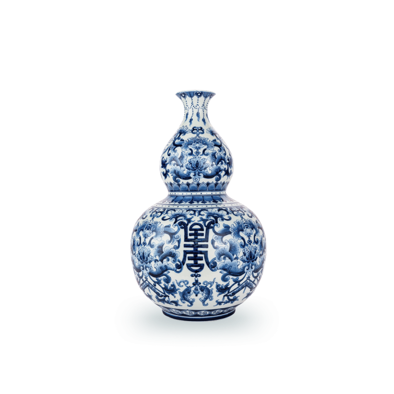 Hồ lô H45 vuốt tay Lam Huế Hoa Dây Phúc Đáo - 1